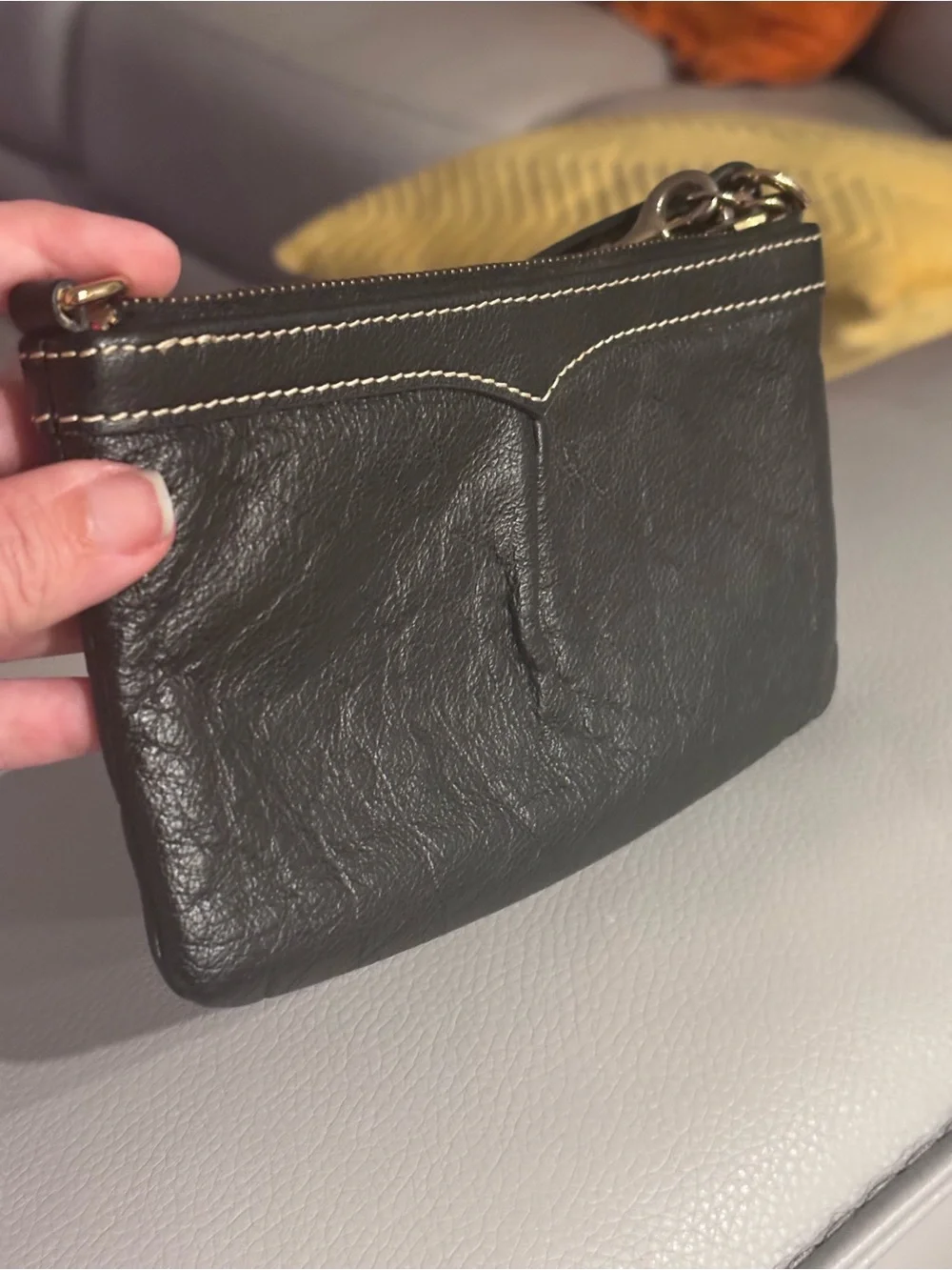 Dooney & Bourke Black Leather Mini Bag Red Lining‎ Convertible Wristlet Purse